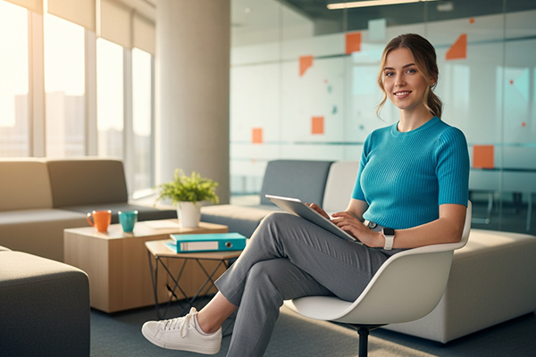 HR-Mitarbeiter sitzt in ihrem Office