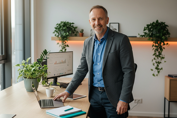 Geschäftsführer am Schreibtisch