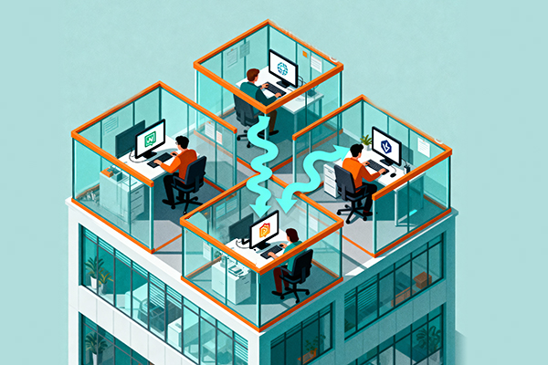 Isolierte Büro im Glaskasten