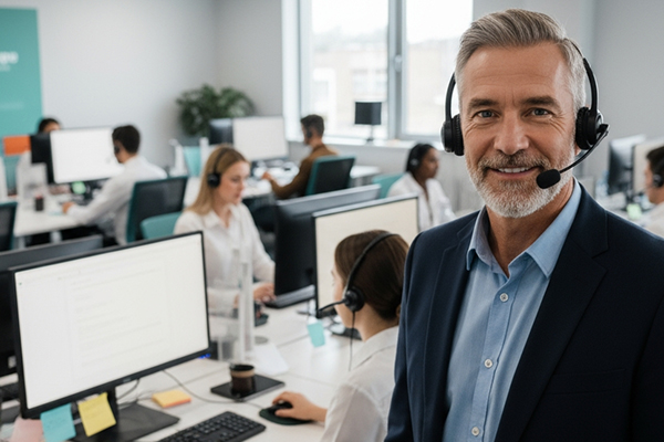 Servicemitarbeiter mit Headset