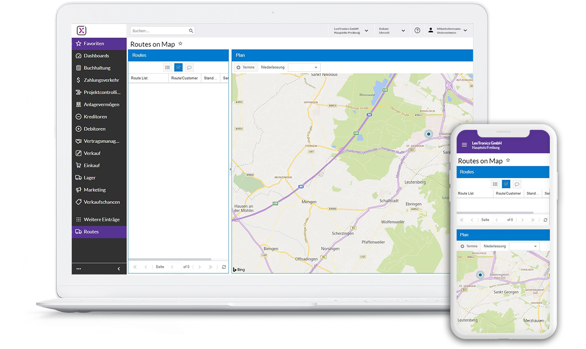 Screenshot Software Haufe X360 Bereich Außendienst