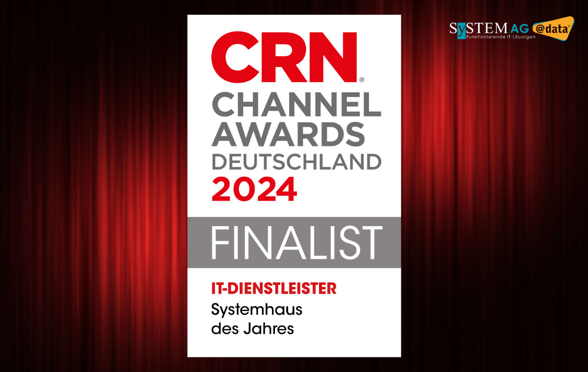CRN Channel Awards Finalisten Logo vor rotem Vorhang